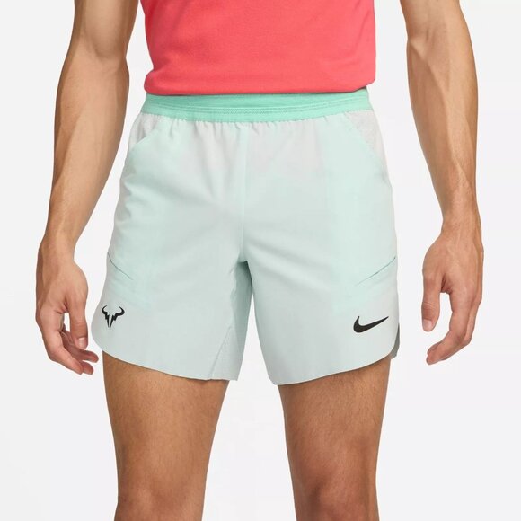 Nike Court Dri-Fit ADV Rafa Nadal 7” Tennis Shorts Green DV2881-346 Mens NEW - Picture 10 of 16